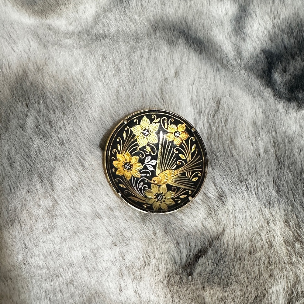 Vintage Spanish Damascene Brooch - Picture 4 of 12